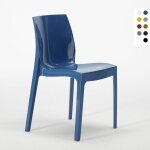 Chaise salle � manger cuisine empilable en polypropyl�ne ice grand soleil - bleu