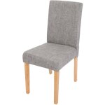 Chaise de salle à manger cuisine en tissu gris clair pieds en bois clair design moderne 040002354 Chaise de salle à manger cuisine en tissu gris clair pieds en bois clair design moderne 040002354