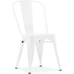Chaise de salle � manger - design industriel - acier - nouvelle �dition - stylix blanc