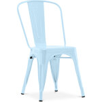 Chaise de salle  manger - design industriel - acier - nouvelle dition - stylix bleu clair
