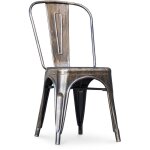 Tolix style - chaise de salle  manger - design industriel - acier - nouvelle dition - stylix bronze ...