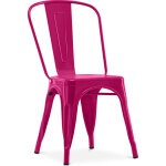 Tolix style - chaise de salle � manger - design industriel - acier - nouvelle �dition - stylix fuchsia ...