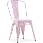Tolix style - chaise de salle � manger - design industriel - acier - nouvelle �dition - stylix rose p�le ...