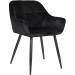 Clp - chaise de salle � manger emia en velours avec pi�tement en m�tal noir velours noir