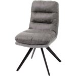 Chaise de salle  manger fauteuil lounge confortable rotative en tissu gris clair 040002247