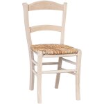 Chaise de salle � manger marocaine avec assise en paille de riz cru � peindre
