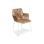 Privatefloor - chaise de salle � manger en rotin - chaise de jardin boho bali design - tale blanc