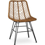 Chaise de salle  manger en rotin - style boho - mia bois naturel