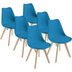 Chaises de salle  manger scandinave lot de 6 dewinner chaise de bureau rtro, assise rembourre en htre ...