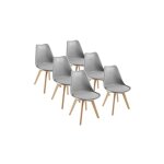 Chaises de salle  manger scandinave dewinner chaise de bureau rtro, assise rembourre en htre massif ...