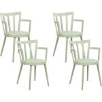 Beliani - chaises de salle  manger en matire synthtique et cuir pu vertes lot de 4 morill