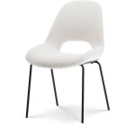 Chaise en tissu beige lucas aspect bouclette