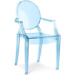 Privatefloor - chaise de salle  manger transparente - design avec accoudoirs - louis xiv bleu transparent ...