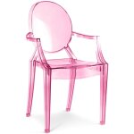 Privatefloor - chaise de salle  manger transparente - design avec accoudoirs - louis xiv rose transparent ...