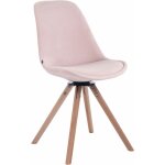 Clp - chaise de salle � manger troyes pivotant en velours avec pi�tement rond nature rose