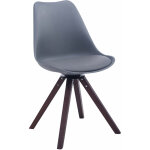 Chaise de salle � manger troyes pivotante pi�tement en forme carr�e gris noyer