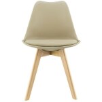 Mediawave store - chaise de salle � manger tulip pieds en bois et assise souple 48x50x82h couleur: moutarde ...