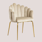 Chaise de salle  manger en velours markina sklum beige crme