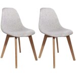 The home deco factory - chaise scandinave assise grosse maille (lot de 2)