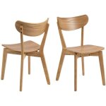Hellin - chaise scandinave en bois (lot de 2) - leta