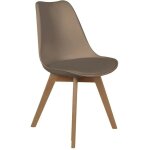 Cmp - chaise scandinave coque avec coussin taupe