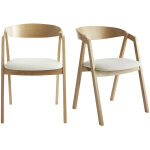 Chaises scandinaves empilables en bois clair chêne et tissu effet laine bouclée blanc cassé (lot de 2) ... Chaises scandinaves empilables en bois clair chêne et tissu effet laine bouclée blanc cassé (lot de 2) ...