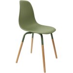 The home deco factory ? lot de 4 chaises scandinaves phenix vert ? structure en bois brut ? assise confortable ...