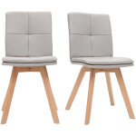 Miliboo - chaises scandinaves en tissu beige et bois clair (lot de 2) thea