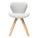 Miliboo - chaise scandinave en tissu gris clair et bois clair anya
