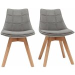 Miliboo - chaises scandinaves en tissu gris et bois clair (lot de 2) matilde