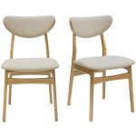 Miliboo - chaises scandinaves en tissu effet laine bouclée beige et bois clair chêne massif (lot de 2) ... Miliboo - chaises scandinaves en tissu effet laine bouclée beige et bois clair chêne massif (lot de 2) ...