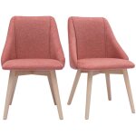 Chaises scandinaves en tissu effet velours textur� terracotta et bois clair (lot de 2) higgins
