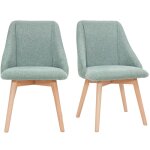 Miliboo - chaises scandinaves en tissu effet velours textur vert cladon et bois clair (lot de 2) higgins ...