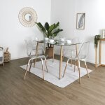 The home deco factory ? chaise scandinave transparente lot de 4 ? structure en bois brut ? confort d'assise ...