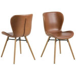 Hellin - chaises simili et bois (lot de 2) - matilda