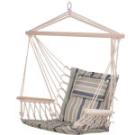 Chaise suspendue hamac de voyage respirant portable dim. 100l x 49l x 106h cm coton macram� polyester ...