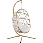 Beliani - chaise suspendue avec support en mtal beige et coussin en polyester adria