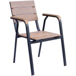 Oviala - chaise de terrasse en aluminium et bois synthtique