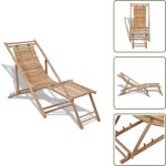 Chaise de terrasse d'ext�rieur avec repose - pied bambou - chaise longue - fauteuil de jardin - mobilier ...