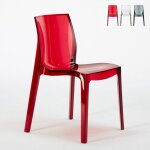 Chaise transparent salle  manger bar femme fatale grand soleil design en polycarbonate - rouge transparent ...