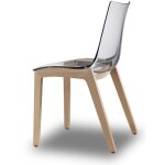 Scab design - chaise transparente design avec pieds bois - natural zebra