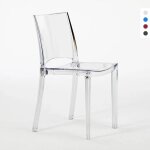 Chaise transparente salle  manger bar empilable b - side grand soleil - transparent