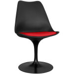 Chaise de salle � manger - chaise pivotante noire - tulip rouge