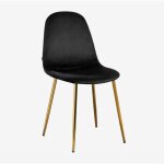Sklum - chaise de salle à manger en velours glamm noir doré Sklum - chaise de salle à manger en velours glamm noir doré