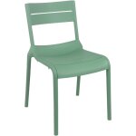 Oviala - chaise verte sauge de terrasse en plastique