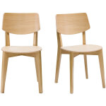 Miliboo - chaises vintage en bois clair chne (lot de 2) avea
