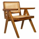 Miliboo - chaise vintage en bois teck massif et cannage rotin jannie Miliboo - chaise vintage en bois teck massif et cannage rotin jannie