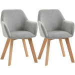 Chaises de visiteur design scandinave - lot de 2 chaises - pieds bois h�v�a - assise dossier accoudoirs ...