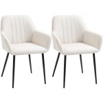 Homcom - chaises de visiteur design scandinave - lot de 2 chaises - pieds effil�s m�tal noir - assise ...