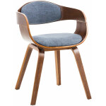 Clp - chaise retro kingston en tissu noyer / bleu